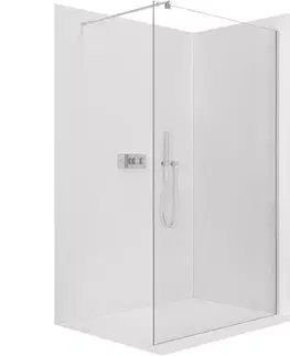 Sprchové dvere CERANO - Sprchová zástena Walk-in Onyx Round Ľ/P - 6 mm - chróm, transparentné sklo - 80x190 CER-670897