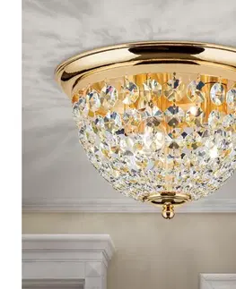 Svietidlá Orion DLU 1840/35-Krištáľové str. svietidlo PLAFOND 3xE27/40W/230V pr.35 cm zlatá DLU 1840/35 gold