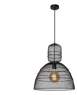 Svietidlá Lucide 78395/01/30 - Luster na lanku GASSET 1xE27/60W/230V čierna 78395/01/30