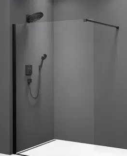 Sprchovacie kúty POLYSAN - MODULAR SHOWER BLACK stena na inštaláciu na múr, jednodielna, 800  MS1-80B