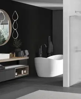 Sprchové dvere MEXEN/S - Kioto L Sprchová zástena WALK-IN 70 x 200, prúžky, chróm 800-070-103-01-09