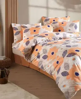 Obliečky Obliečky bavlnené Daisy Orange 200x140cm+90x70cm TiaHome