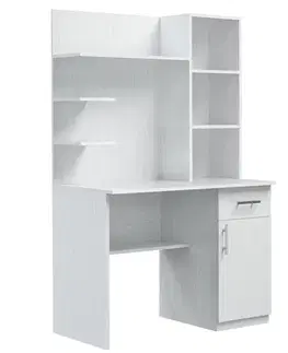 Písacie stoly JONAS PC stolík E6-biele drevo-pravé