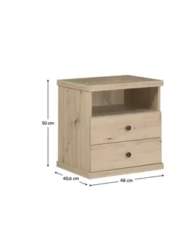 Nočné stolíky KONDELA Koli C-17 nočný stolík dub artisan / čierna