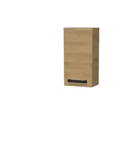 Kúpeľňový nábytok Kúpeľňová skrinka nízka s čiernou úchytkou SAT Cube Way 32,5x63x20 cm dub Hickory mat CUBE3CH32DH CUBE3CH32DH