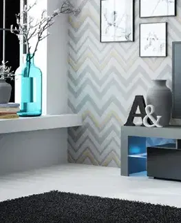 TV stolíky CAMA MEBLE Solo tv stolík sivá / čierny lesk