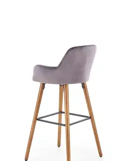 Barové stoličky HALMAR H-93 barová stolička tmavosivá / orech