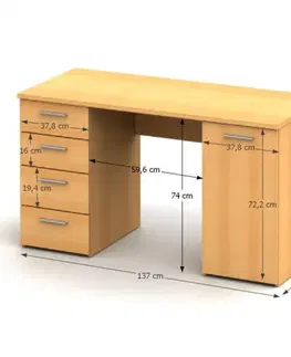 Písacie stoly Písací stôl EUSTACH NEW Tempo Kondela