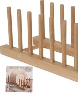 Odkvapkávače na riad Kinekus Stojan na taniere 340x125mm, bambus