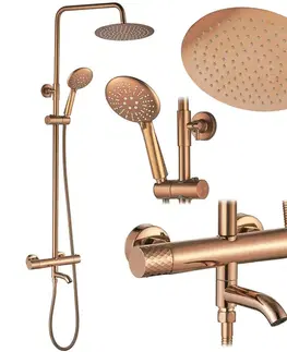 Sprchy a sprchové panely REA - Sprchová sada s termostatom LUNGO Diamond - Copper REA-P3300