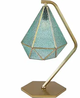 Lampičky Rabalux 74200 vintage stolná lampa Norah, zlato/modrá