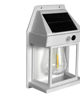 Záhradné lampy Greenlux LED solárne nástenné svietidlo so senzorom LANTER LED/1W/3,7V IP44 biele 