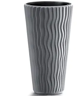 Kvetináče a truhlíky NABBI DPSP400 vysoký plastový kvetináč 39 cm sivý kameň