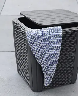 Záhradné stoly Záhradný stolík / úložný box LUZON Rojaplast