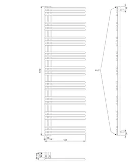 Radiátory do kúpeľne AQUALINE - POSEIDON vykurovacie teleso 550x1740, čierna mat PS517B