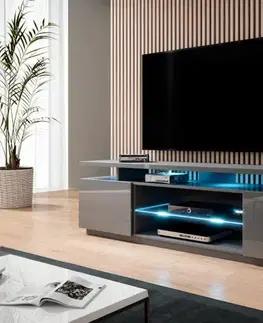 TV stolíky CAMA MEBLE Eva tv stolík grafit lesk