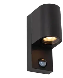 Svietidlá Lucide 69803/01/30 -Vonkajšie svietidlo so senzorom ZARO 1xGU10/7W/230V IP65 čierna 69803/01/30
