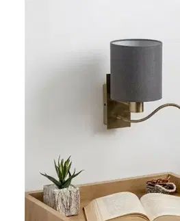Svietidlá BRILAGI - LED flexibilná nástenná lampa NUBILA 1xE27/25W/230V + LED/3W mosadz/svetlosivá BG1557+BG2454