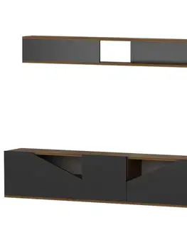 Obývacie steny TV skrinka / Obývacia stena Taç - Walnut, Black