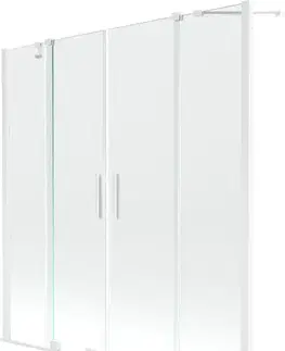 Sprchové dvere MEXEN/S - Velar Duo Dvojkrídlová posuvná vaňová zástena 160 x 150, transparent, biela 896-160-000-02-20