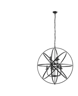 Svietidlá Searchlight 2478-8BK - Závesný luster ORBIT na reťazi 8xE14/60W/230V čierny 2478-8BK