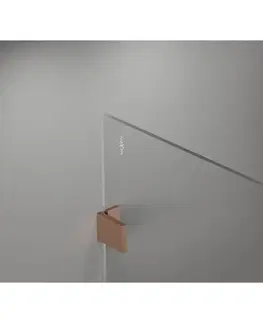 Sprchové dvere MEXEN/S - Lunar Sprchová zástena WALK-IN pravá 120 x 200, transparent 8 mm, meď kartáčovaná 830-120-000-65-00-P