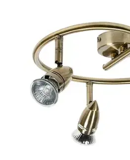 Bodové svetlá Špirálová stropná bodová lampa 50W GU10 patina FLASH