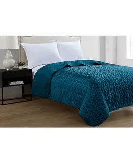 Prehozy na posteľ Prikrývka na posteľ Velvet D4 morská 220x250