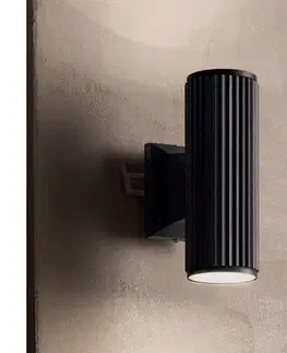 Svietidlá Ideal Lux - Vonkajšie nástenné svietidlo BASE 2xGU10/28W/230V IP44 čierna 129433