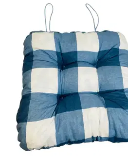 Polstre, sedáky a podušky Podsedák na stoličku Karo modré 40x40cm TiaHome