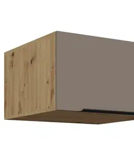 Kuchynské horné skrinky KONDELA Frisbo 60 NAGU-36 1F horná kuchynská skrinka sandgrau / dub artisan