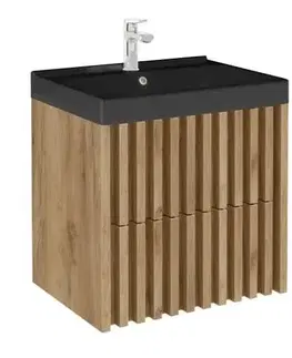Kúpeľňový nábytok Kúpeľňová skrinka s umývadlom SAT Delano 60x46 cm dub mat DELANO60ZDUMB DELANO60ZDUMB