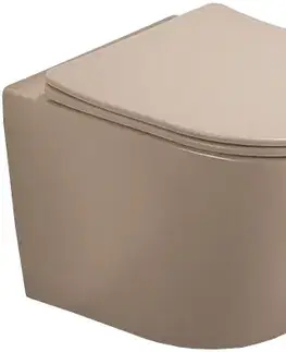 Záchody MEXEN - Lena Závesná WC misa vrátane sedátka s slow-slim, duroplast, cappuccino mat 30724064