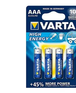 Predlžovacie káble Varta 4903 - 4 ks Alkalické batérie HIGH ENERGY AAA 1,5V 4903121414