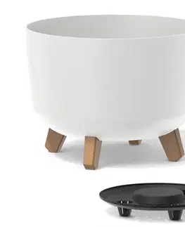 Kvetináče a truhlíky NABBI DGRL350 plastový kvetináč na nožičkách 33,9 cm biela