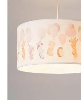 Svietidlá BRILAGI - LED detský luster na lanku BOBO 1xE27/60W/230V pr. 35 cm biely/s motívom zvieratiek 8590828051107