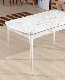 Jedálenské stoly Extendable Dining Table Carrara - White, Grey