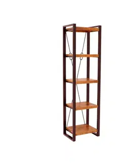 Knižnice Knižnica Retro 60x200x35 indický masív mango