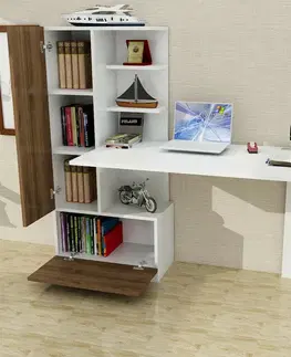 Konferenčné stolíky Pracovný stôl Domingos White and Walnut