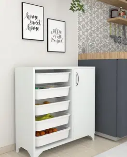 Kuchynské skrinky LIXA 5 skrinka/úložný box, biela