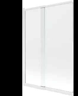 Sprchové dvere MEXEN - Fox vaňová zástena 2-krídlová posuvná 120 x 150, transparent, biela 891-120-002-20-00