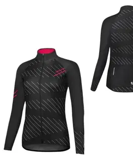 Cyklistické dresy Dámsky cyklistický dres s dlhým rukávom Etape Gaia 2.0 čierna / ružová - L