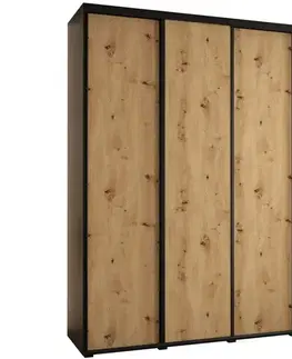 Šatníkové skrine Skriňa 45 Canaris 1 200 čierna/artisan/čierna