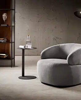 Lounge kreslá DELIFE Lounge kreslo Nova 88x88 cm mikrovlákno sivá