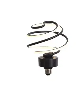 LED osvetlenie Dekoratívna LED žiarovka E27 čierna špirála 6W 370 lm 3000K