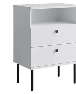 Nočné stolíky KONDELA Igne Typ 1 nočný stolík biela / čierna
