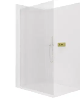 Sprchové dvere CERANO - Sprchová zástena Walk-in Crystal Ľ/P - 8 mm - bezvzperový systém - zlatá, ryhované sklo - 60x200 CER-8050BD6784