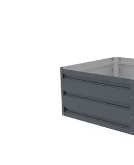 Kvetináče a truhlíky Vyvýšený záhon pozinkovaný plech sivá Rojaplast