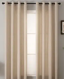 Záclony MKLozkoviny.sk Závesy Zara svetlobéžová – 140 × 180 cm (2 ks)