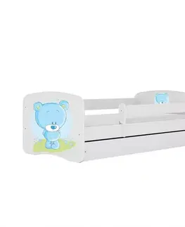 Postele pre dievčatá Detská Posteľ. Babydreams+Sz+M Biely 70x140 Medveď Modrý
